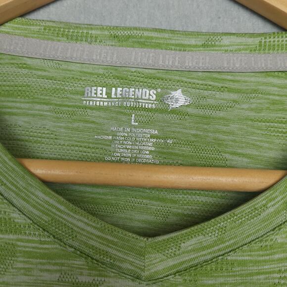 Reel Legends Men's Performance Moisture Wicking T-Shirt Sz Large Fishing Green - Picture 3 of 13